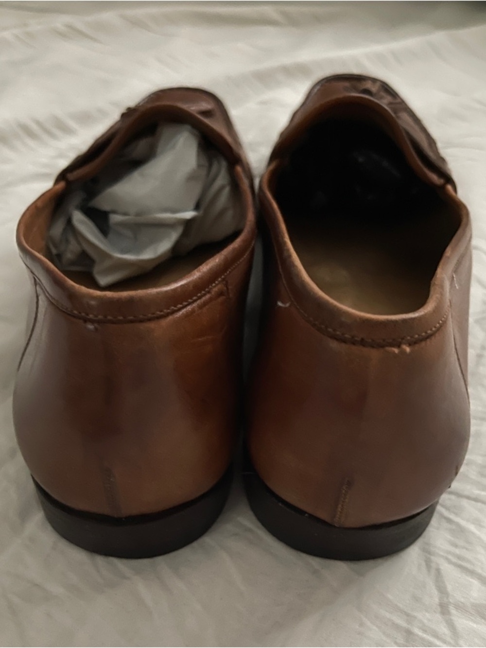 Santoni Brown Leather Loafers with Tassels - Picture 8 of 12